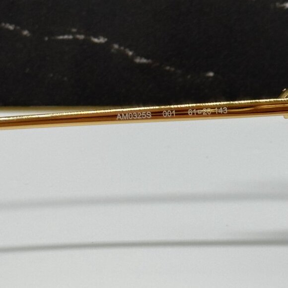 NEW AM0325S 001 ALEXANDER MCQUEEN GOLD/GREY WOMEN ALEXANDER MCQUEEN SUNGLASSES - Picture 13 of 14